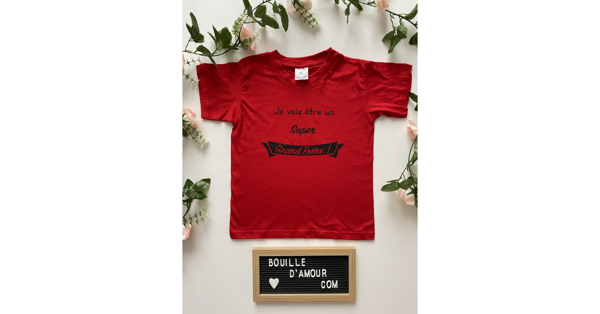 T-shirt enfant Je vais être un Super Grand Frère - Bouille d'amour